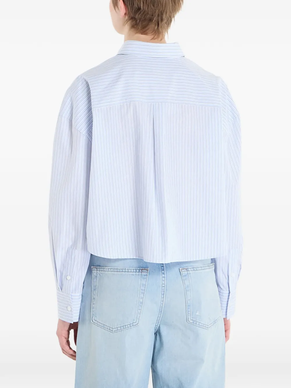 Calvin Klein Gestreept katoenen overhemd Blauw