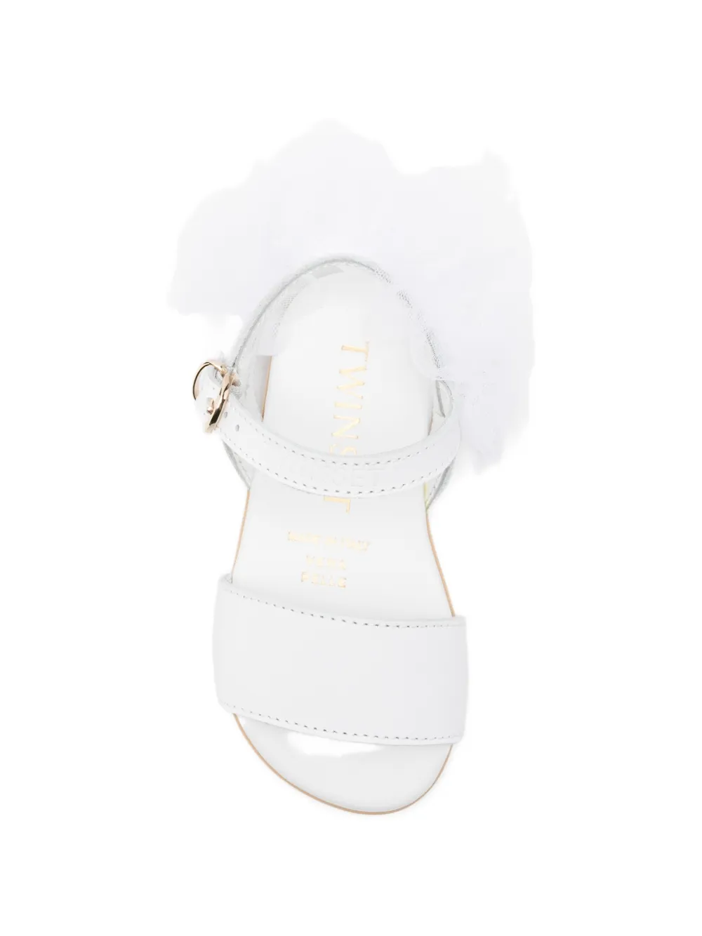 TWINSET Kids Sandalen met tulen detail en gespsluiting Wit