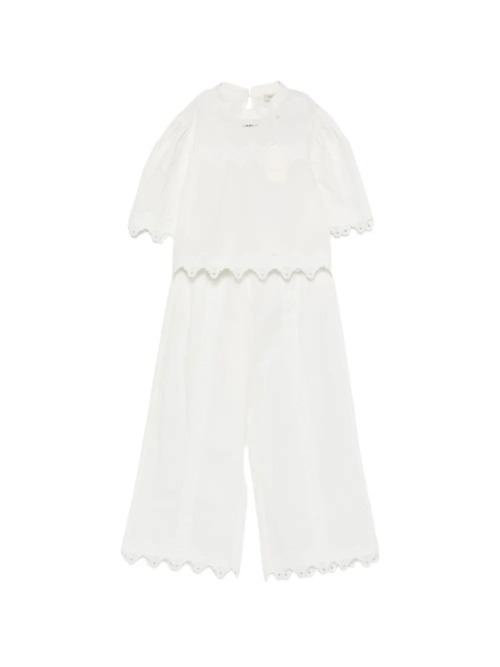 TWINSET Kids lace-detail trousers set (set of two) - Bianco