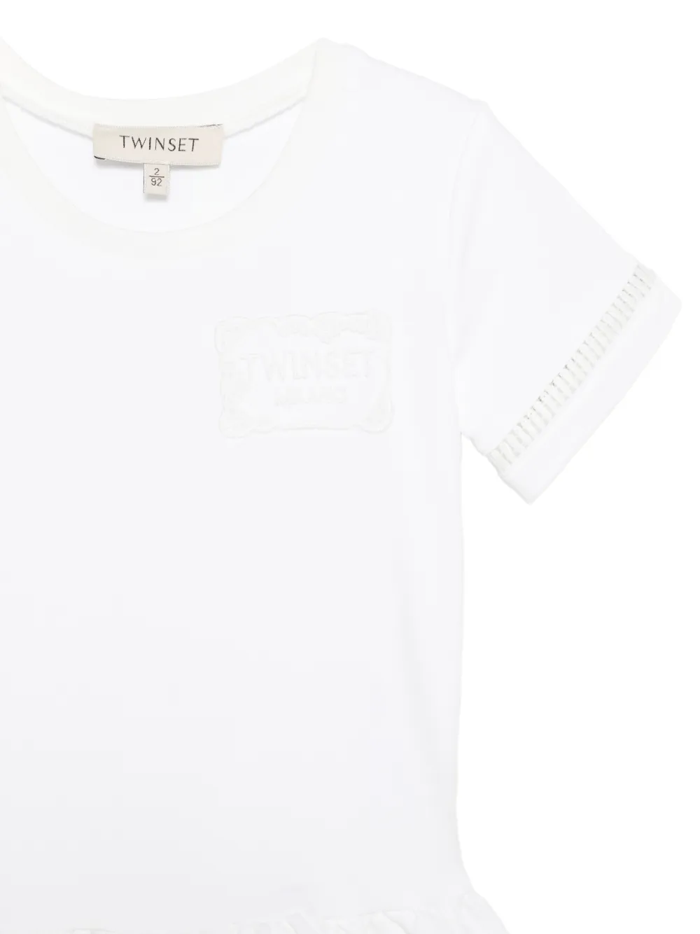  Twinset Kids Logo-patch Ruffle Dress - White 