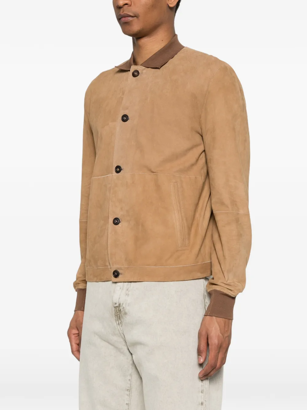  Corneliani Button Lambskin Jacket - Neutrals 