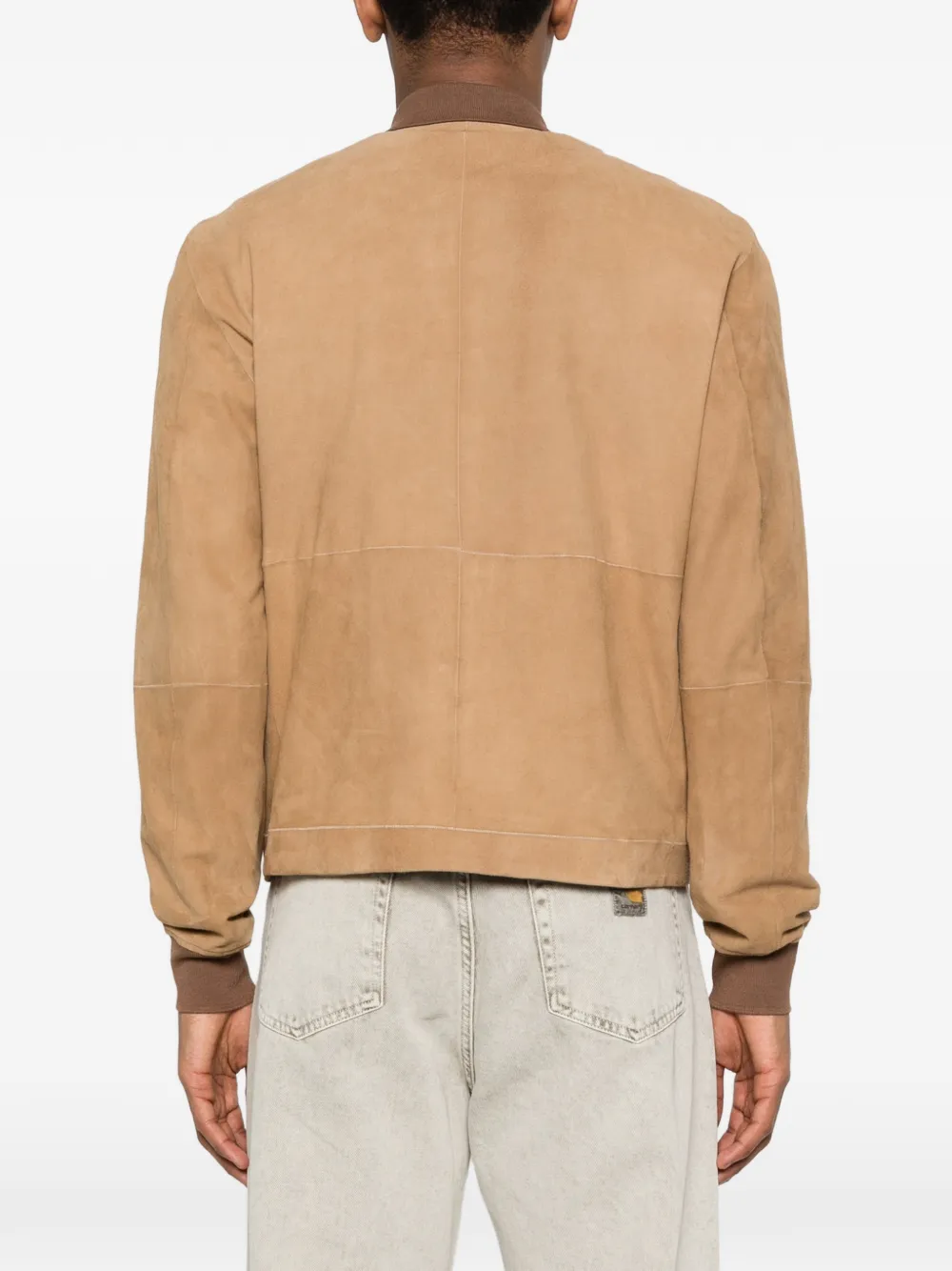 Corneliani Lamsleren jack met knoop Beige