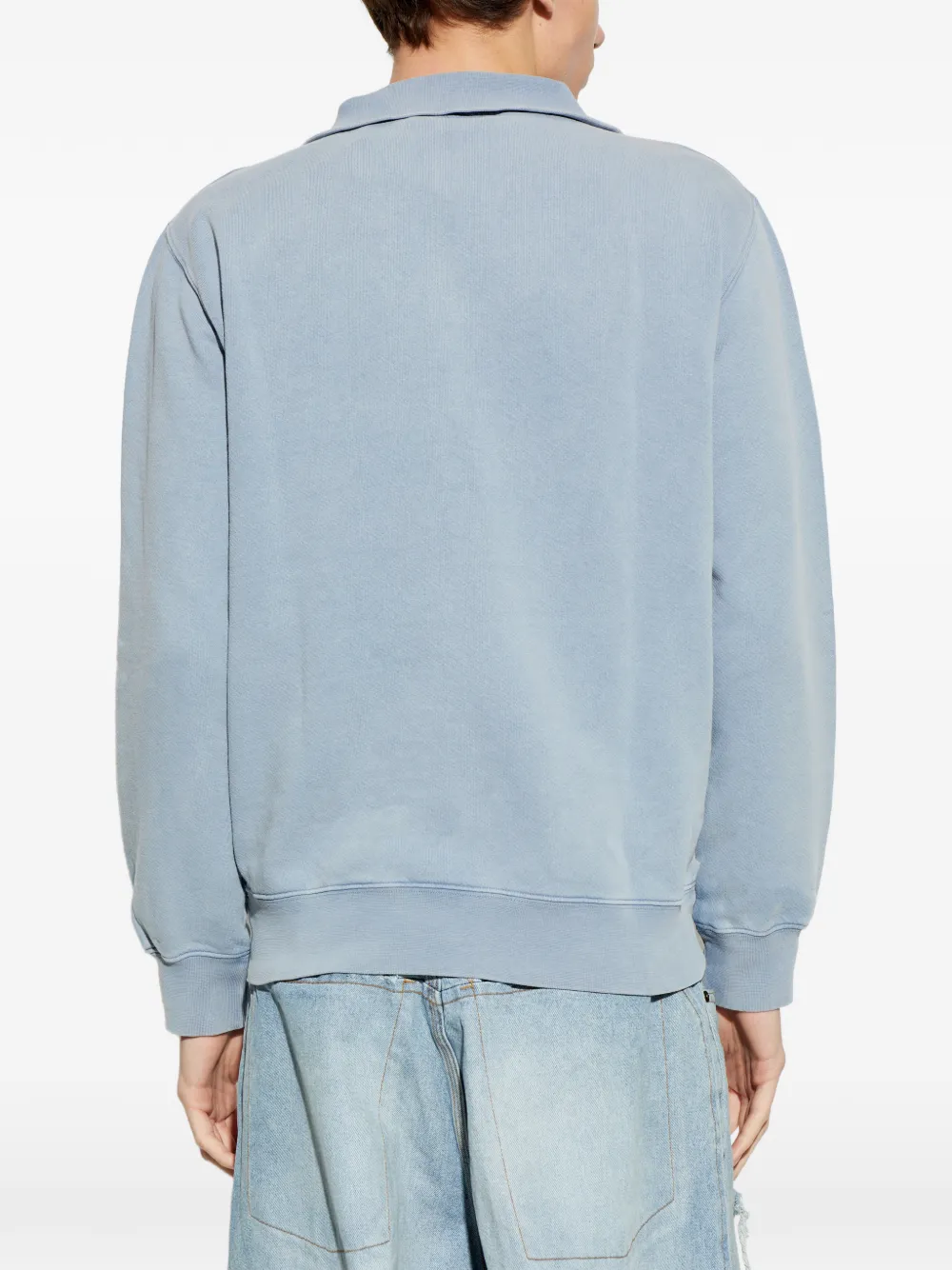 A.P.C. Katoenen sweater met halve rits Blauw