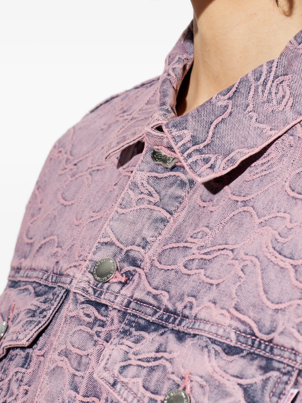 A BATHING APE Line Camo denim jack met patroon Roze