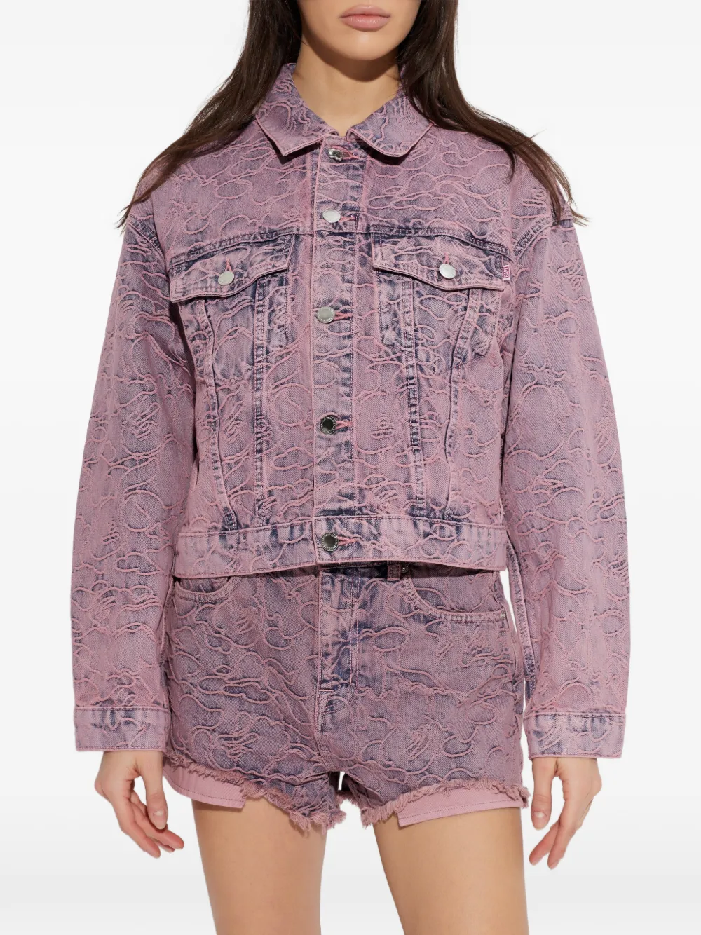  A Bathing Ape® Line Camo Patterned Denim Jacket - Pink 