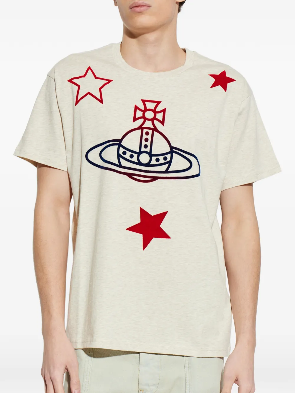 Vivienne Westwood T-shirt met Orb-detail Beige