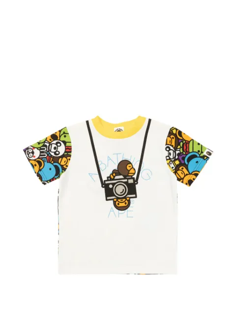 A BATHING APE® patterned ringer T-shirt