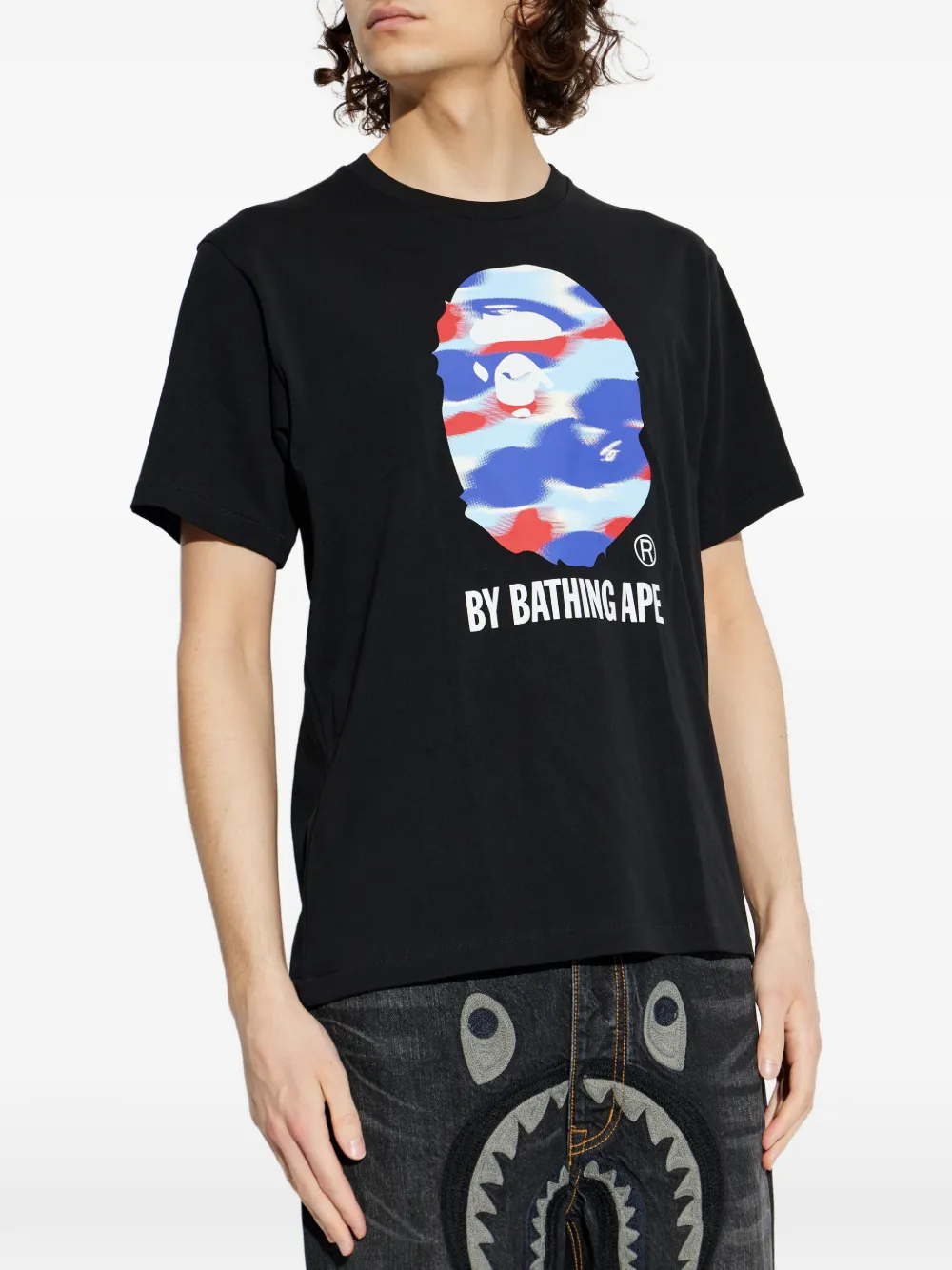 A BATHING APE T-shirt met print Zwart