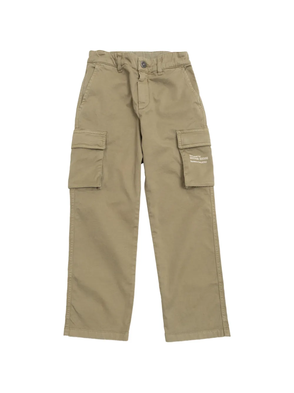 Golden Goose Kids buttoned cargo trousers - Toni neutri