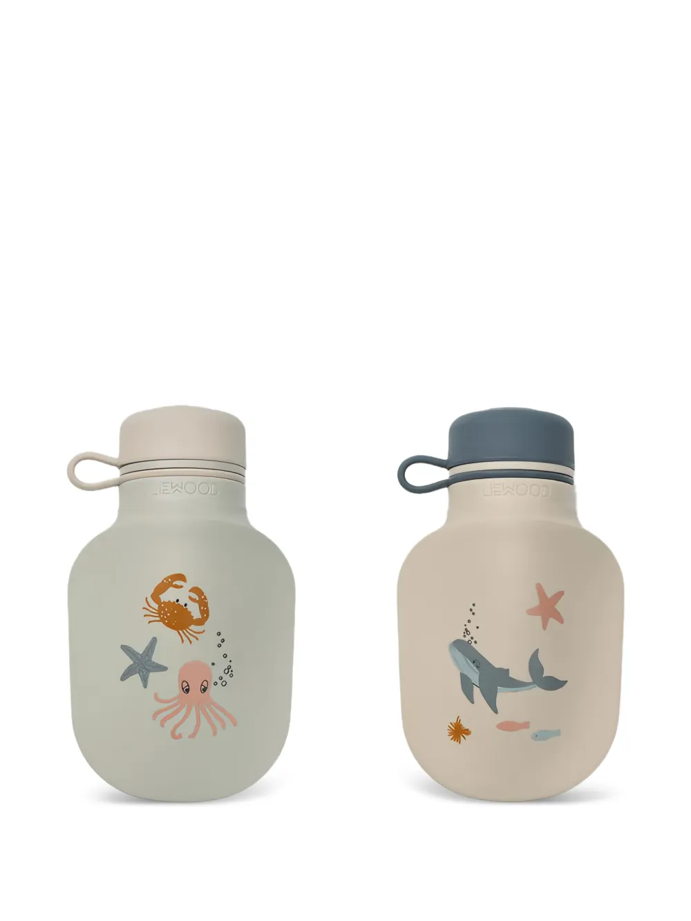 Liewood Lizzie marine-life-print bottles (set of two) - Nude