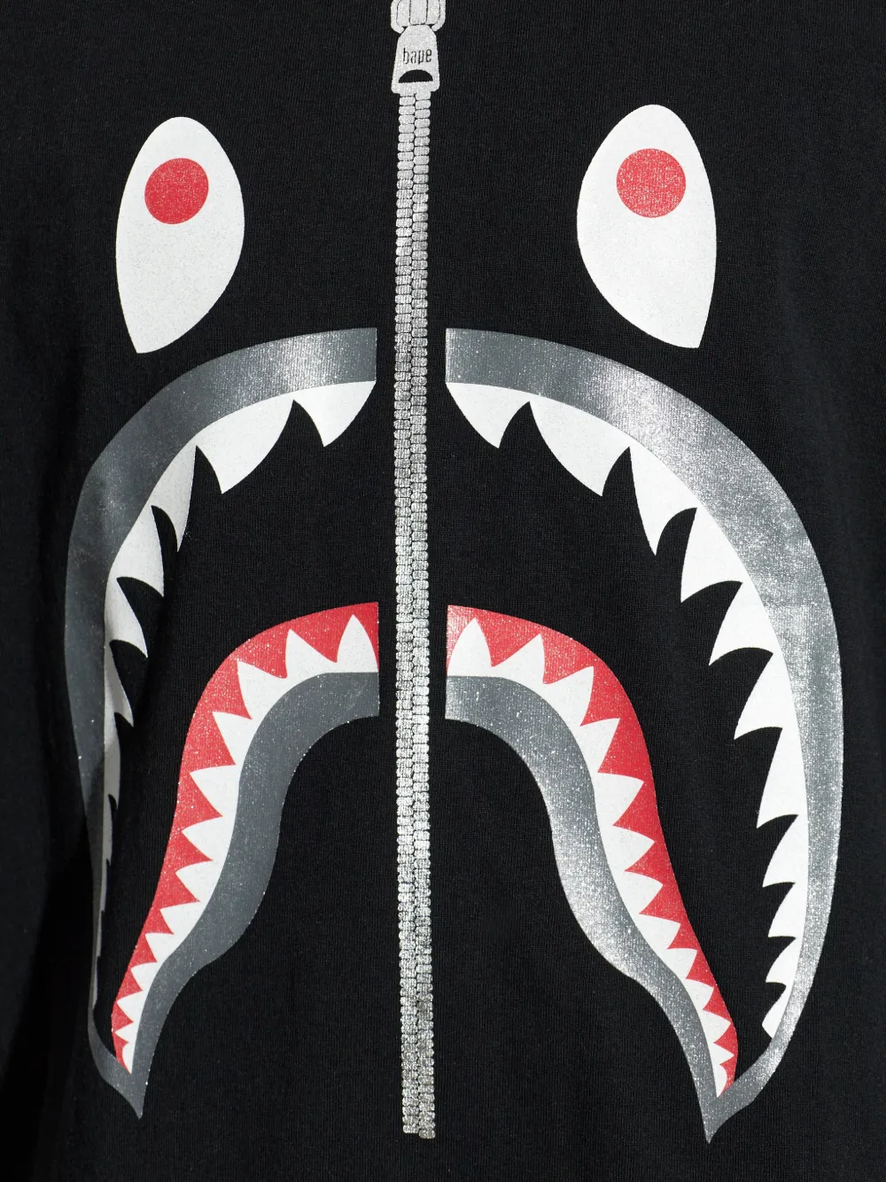 A BATHING APE T-shirt met grafische haaienprint Zwart