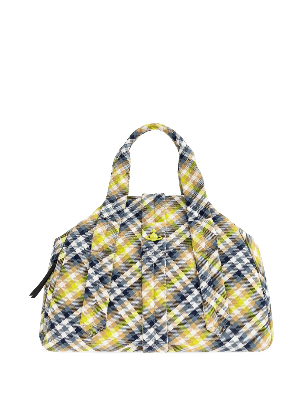 Vivienne Westwood Sydney checked quilted tote bag - Blu