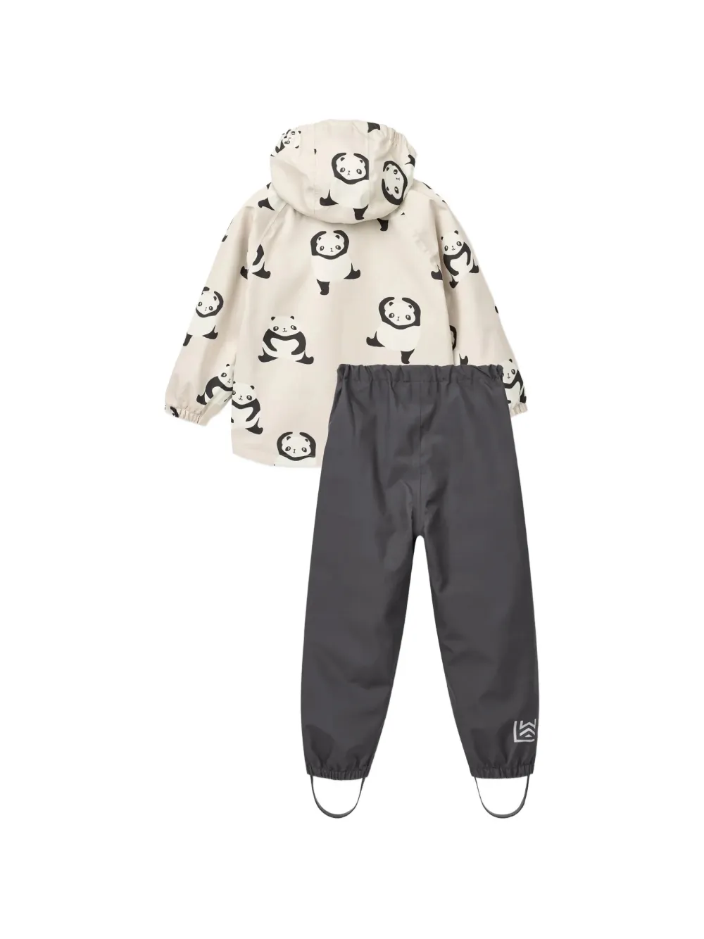  Liewood Panda-print Hooded Jacket - Grey 