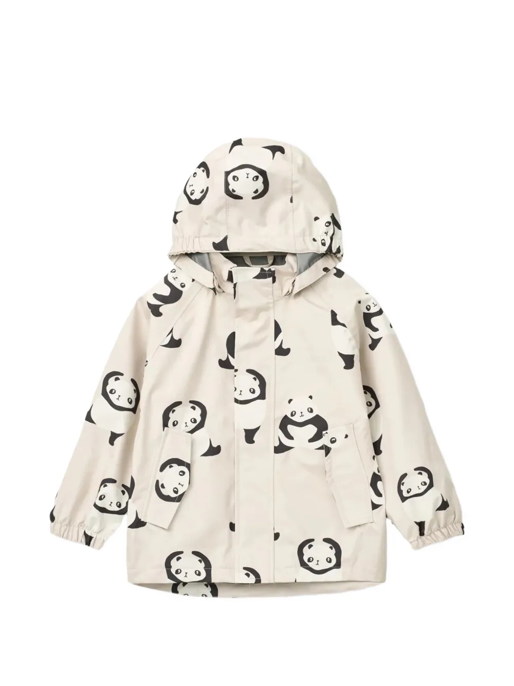  Liewood Panda-print Hooded Jacket - Grey 