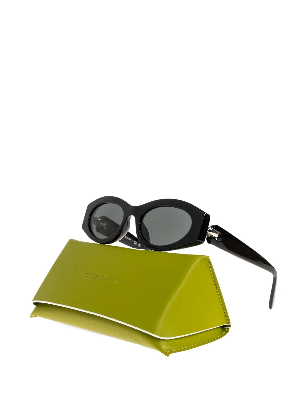  Tory Burch Oval-frame Sunglasses - Black 