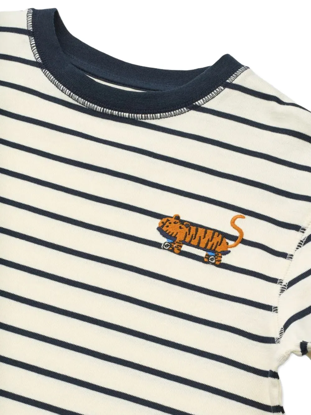  Liewood Striped Tiger Appliqué T-shirt - Neutrals 