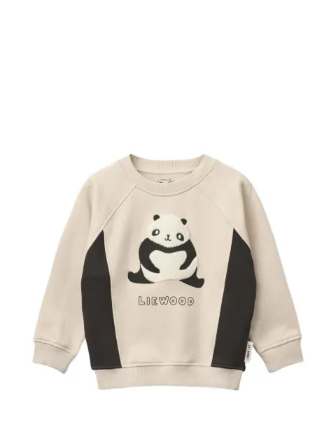 Liewood panda appliquéd colour-block sweatshirt