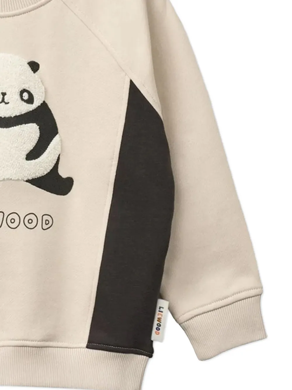  Liewood Panda Appliquéd Colour-block Sweatshirt - Neutrals 