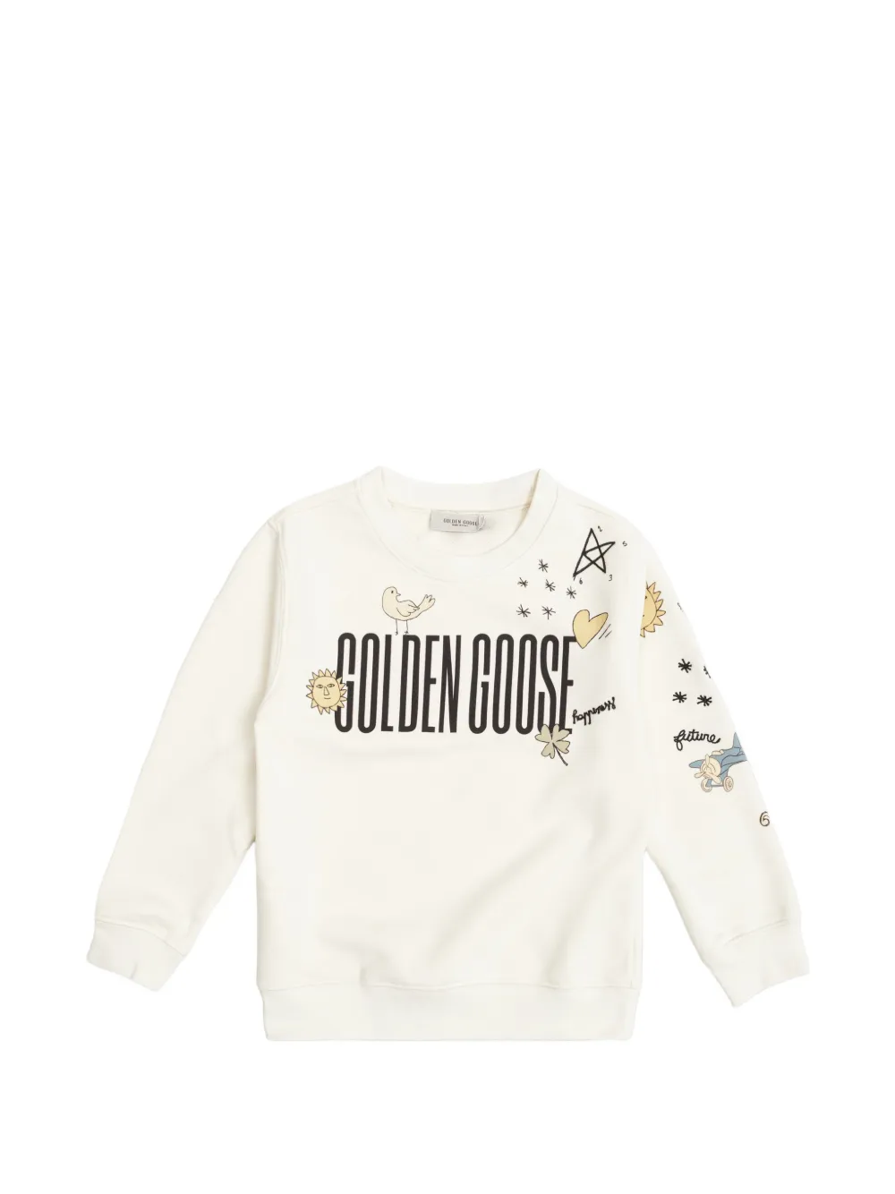 Golden Goose Kids logo graphic sweatshirt - Toni neutri