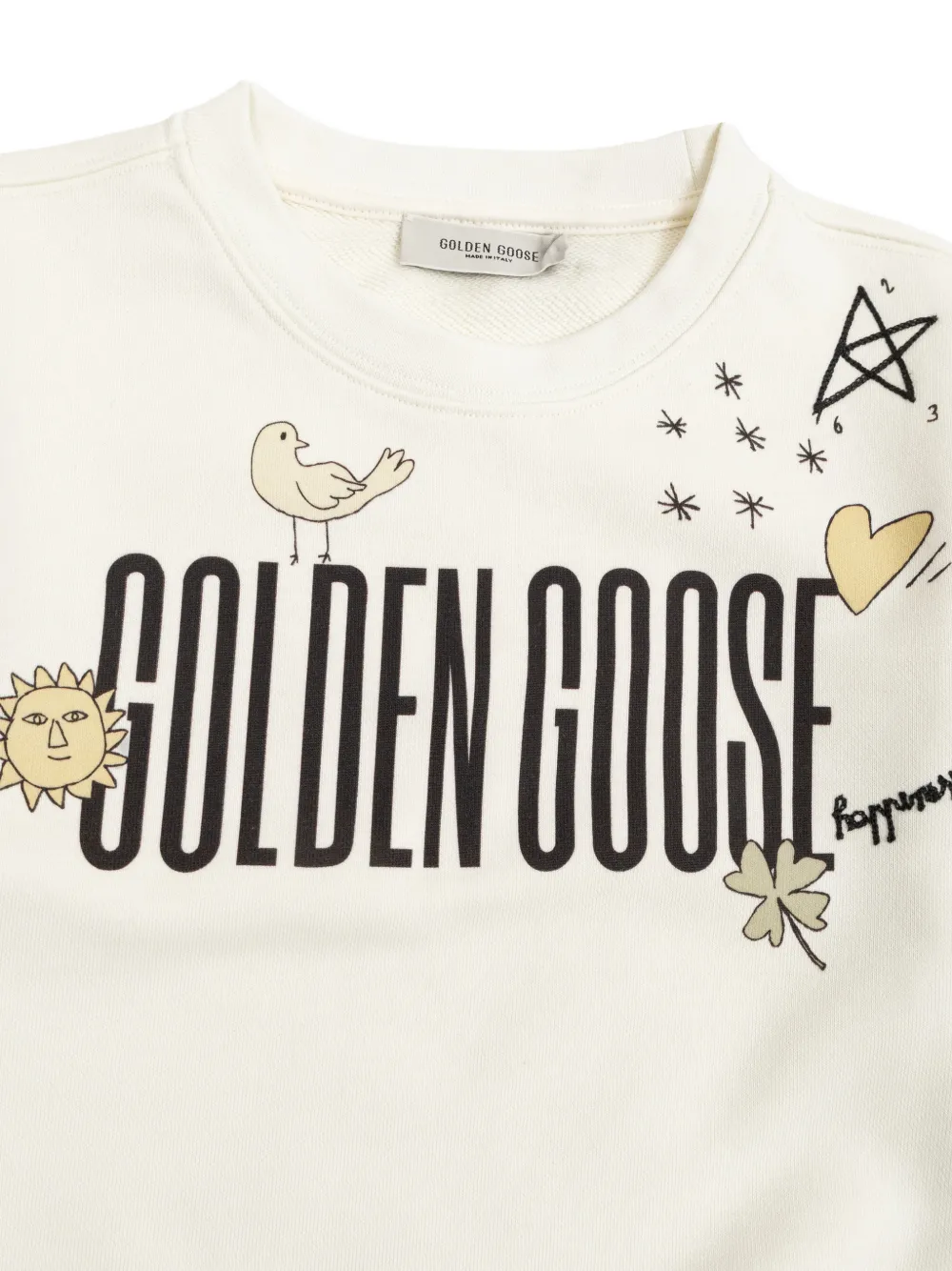 Golden Goose Kids Sweater met grafische logoprint Beige