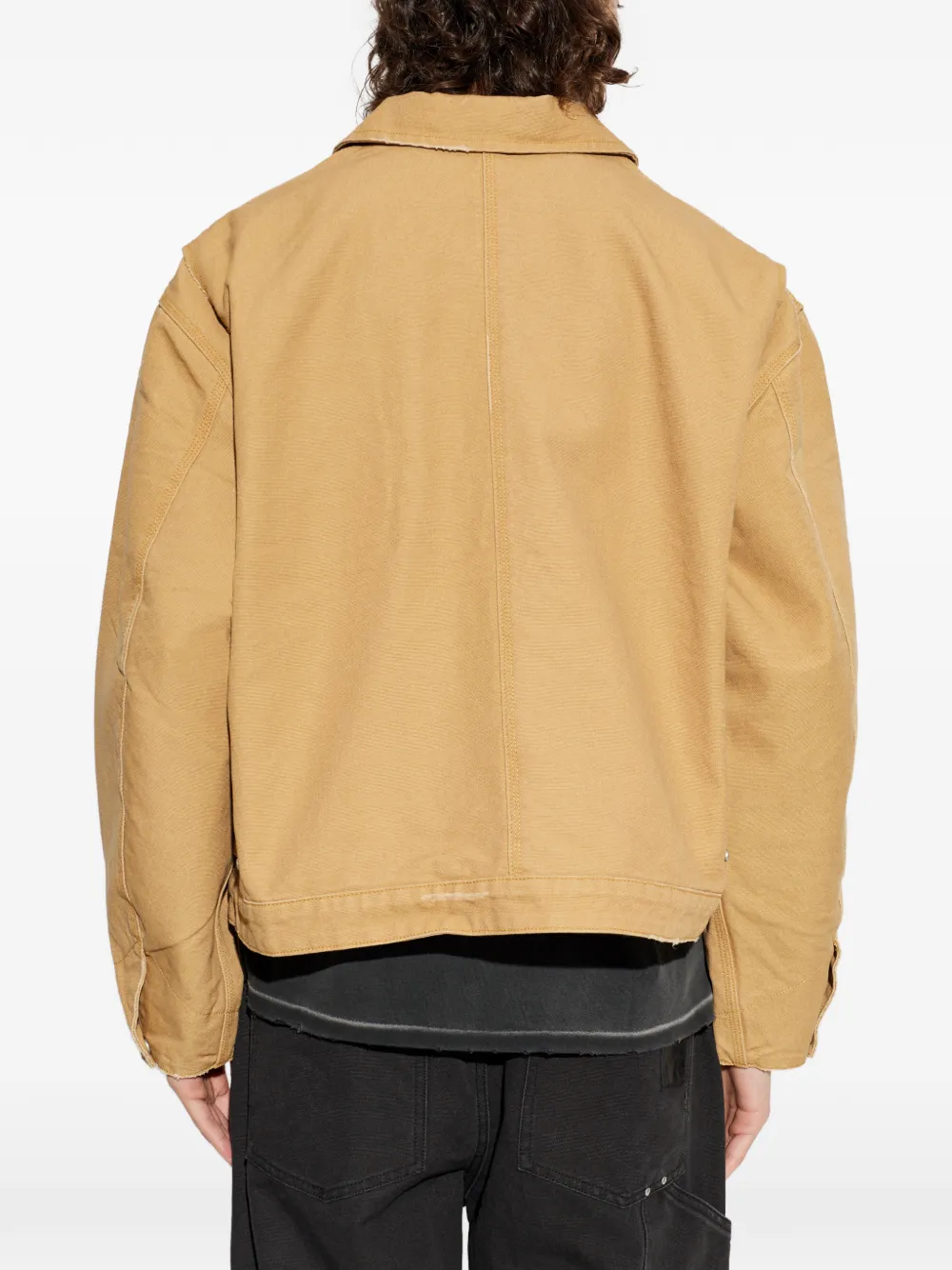 Represent Katoenen jack met rits en zak Beige