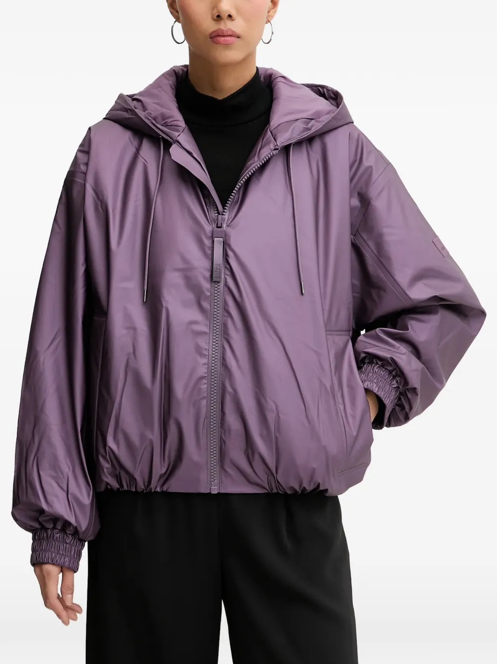 Rains hooded zip-fastening jacket - Viola