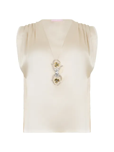 Kristina Ti embellished pleated blouse