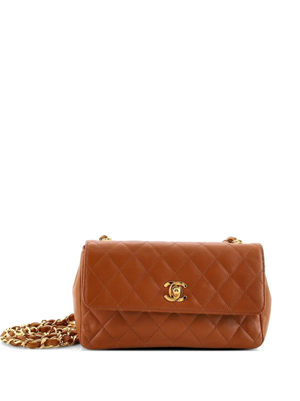 CHANEL Pre-Owned Classic Single Flap Bag Quilted Lambskin Mini crossbody bag - Marrone