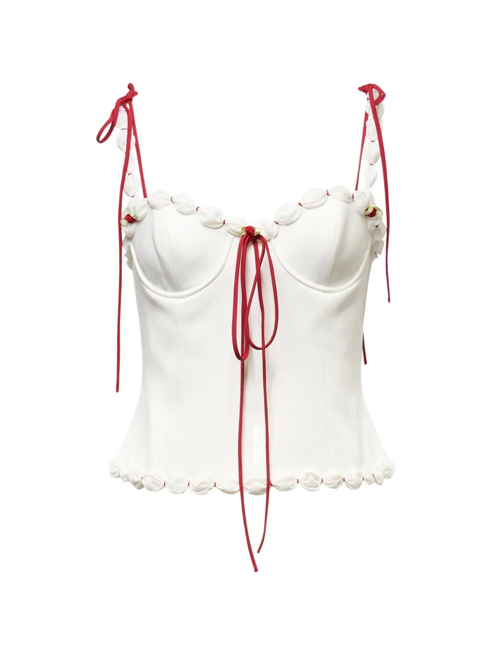 Stolen Stores Cake ribbon-tie bustier - Bianco