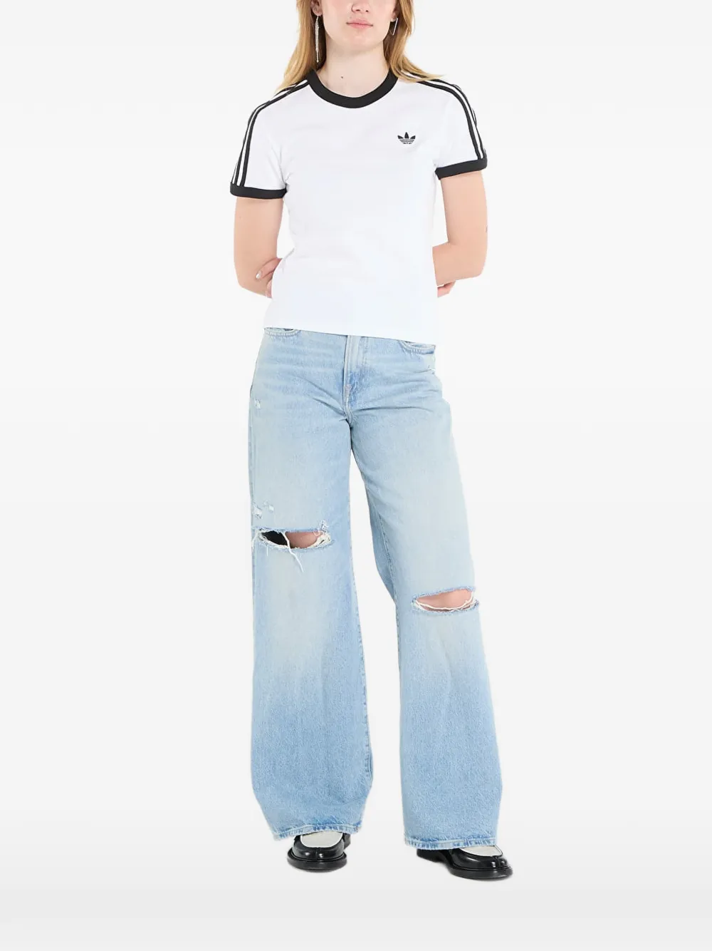 adidas three-stripe-signature T-shirt - Bianco