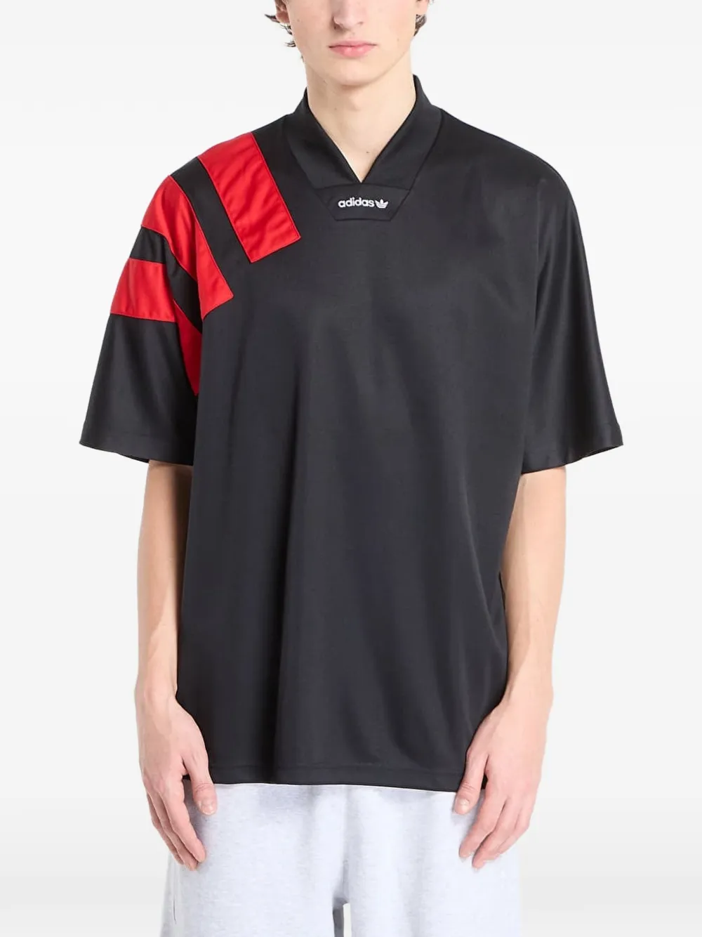 adidas stripe-detail T-shirt - Schwarz