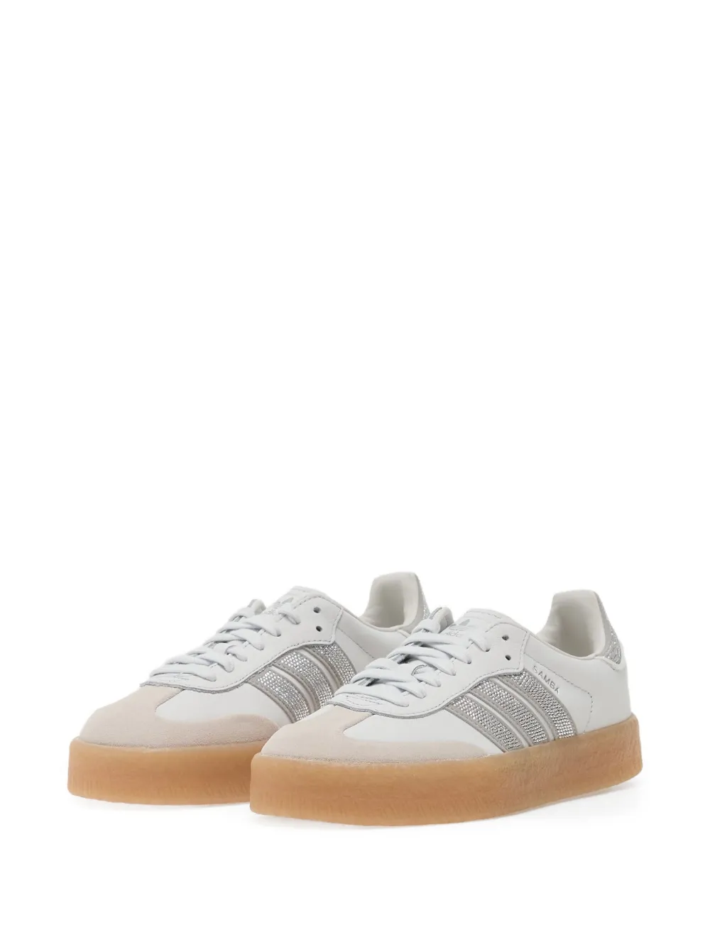  Adidas Samba Three-stripe Platform Sneakers - White 