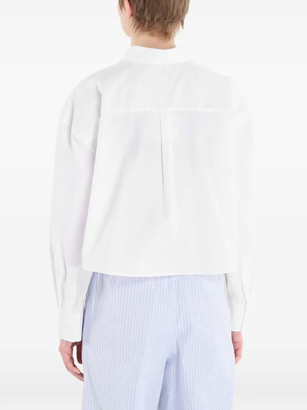 Calvin Klein Cropped popeline blouse Wit