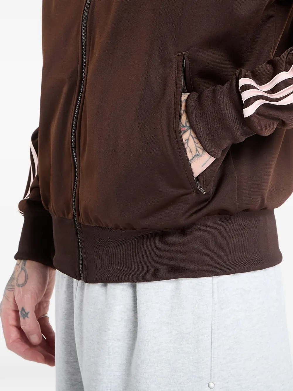adidas Firebird sweater met rits Bruin