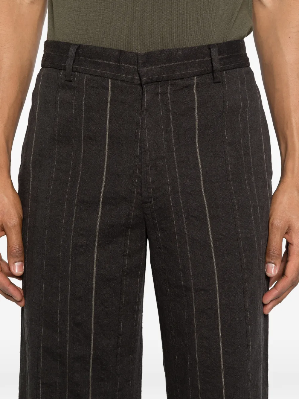 Barena Gestreepte broek Zwart