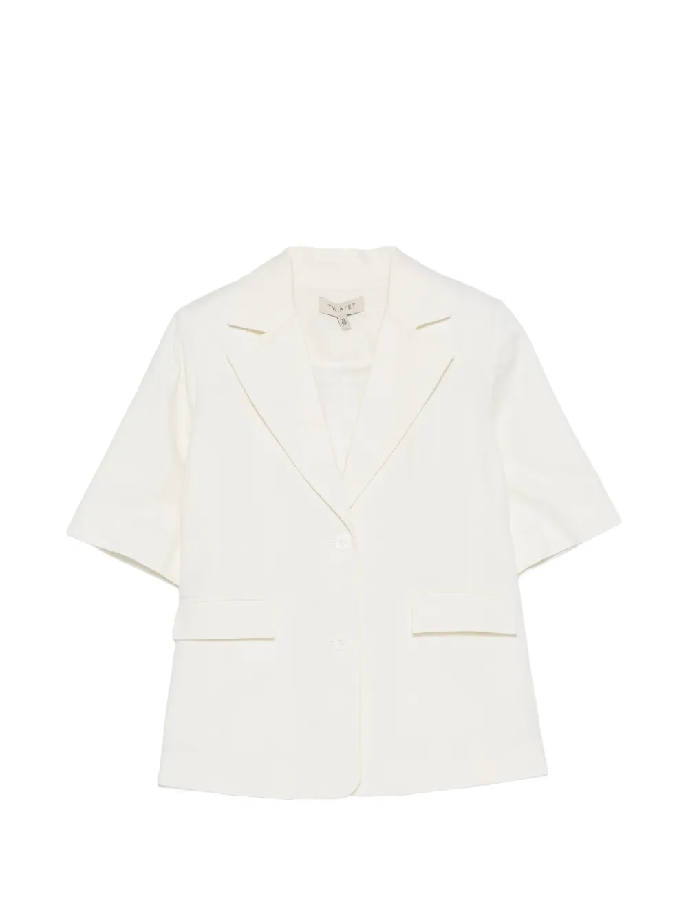 TWINSET Kids flap-pocket short-sleeve blazer - Toni neutri