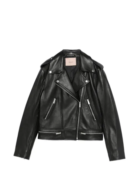 TWINSET zip-up leather jacket