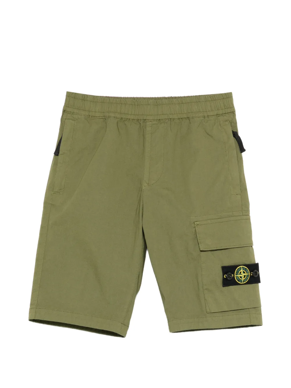 Stone Island Junior logo-patch shorts - Verde