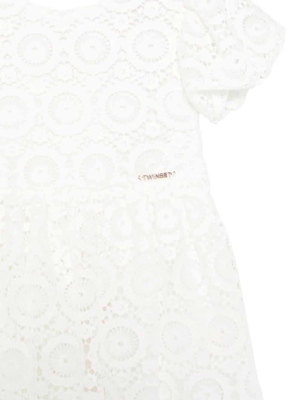 TWINSET Kids Jurk met ronde hals Wit