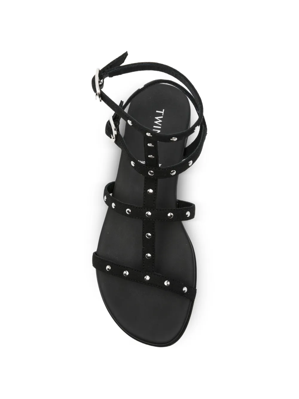  Twinset Kids Studded-strap Sandals - Black 