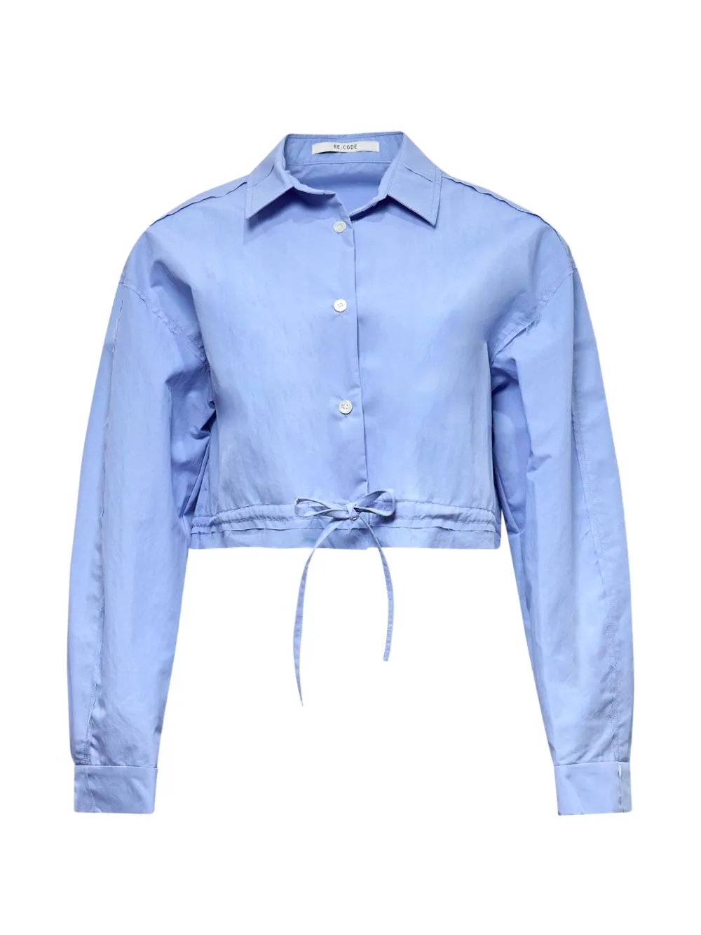 RE CODE drawstring crop shirt | azul | Image 1