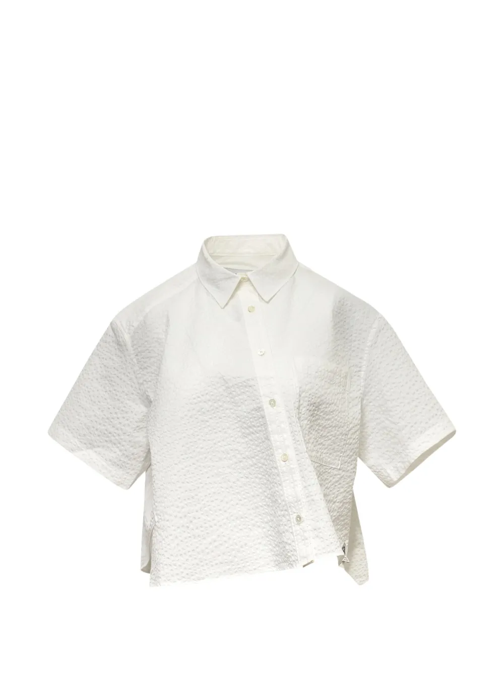 RE CODE asymmetrical cropped shirt | White | Image 1