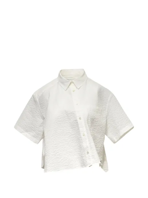 RE CODE asymmetrical cropped shirt