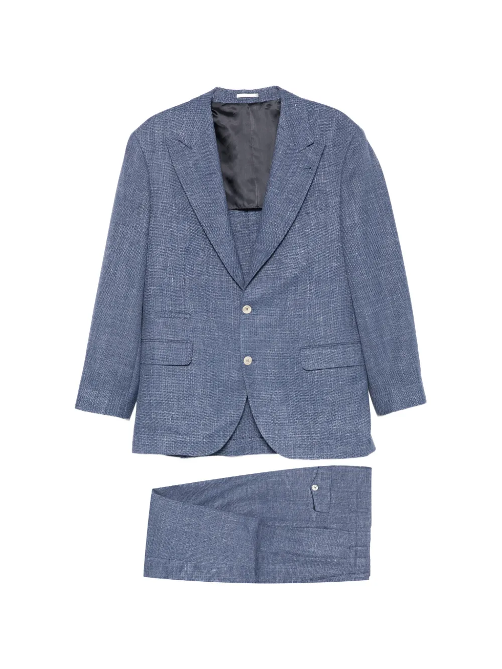 Brunello Cucinelli flap-pocket single-breasted suit - Blu