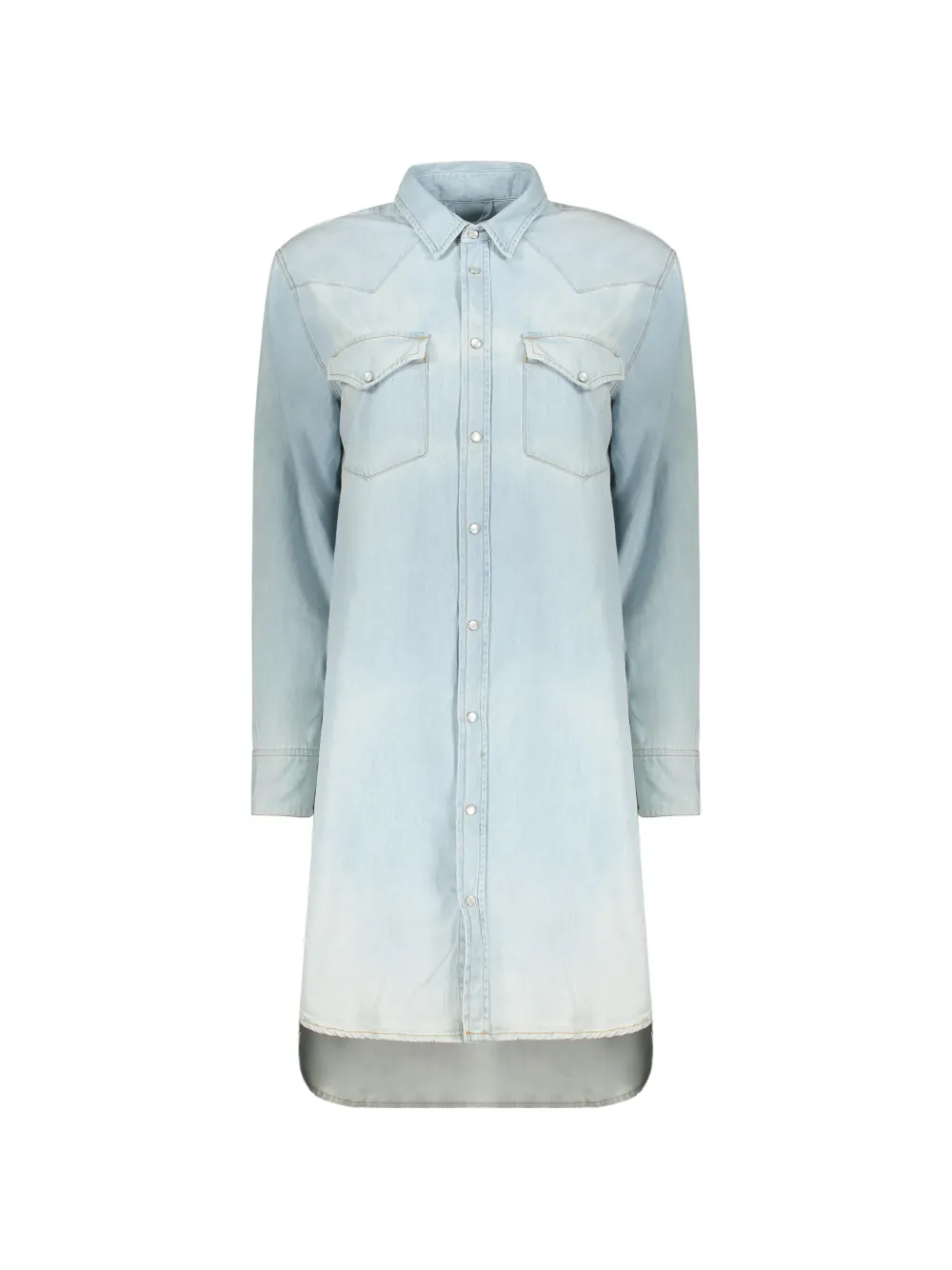 Diesel buttoned long-sleeve denim mini dress - Blu