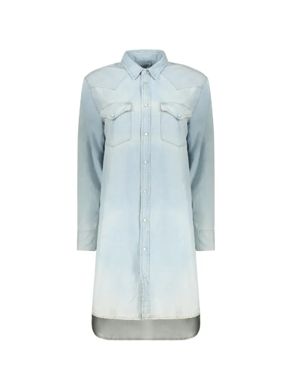 diesel denim mini dress Diesel Denim Scoop Neck Mini Dress Puffed 3/4 Sleeve Fray Edge Cotton Size XS