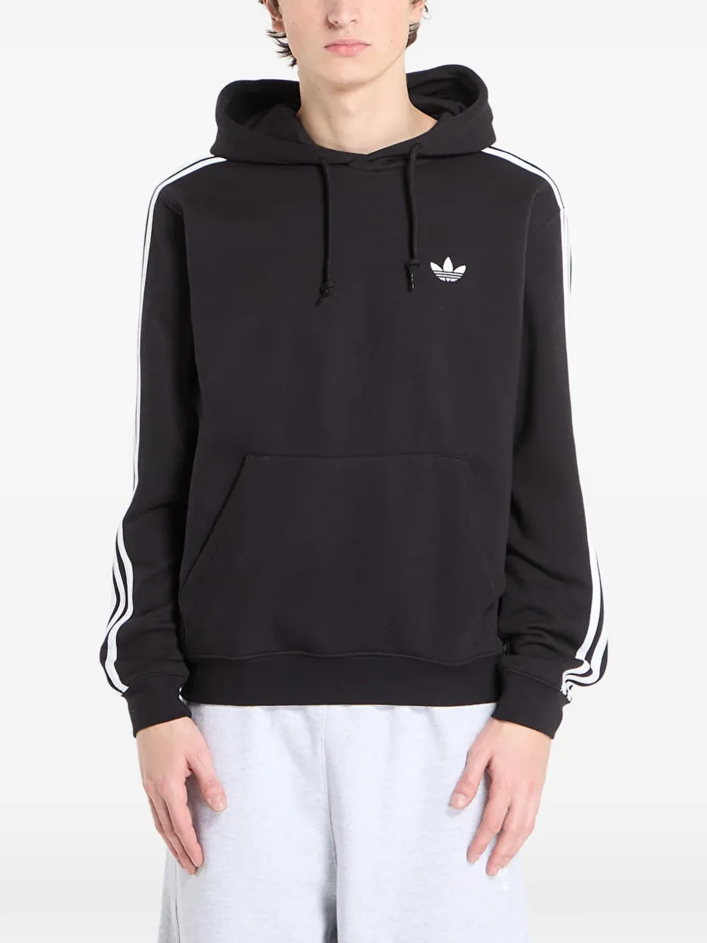 adidas logo-embroidered hoodie - Nero