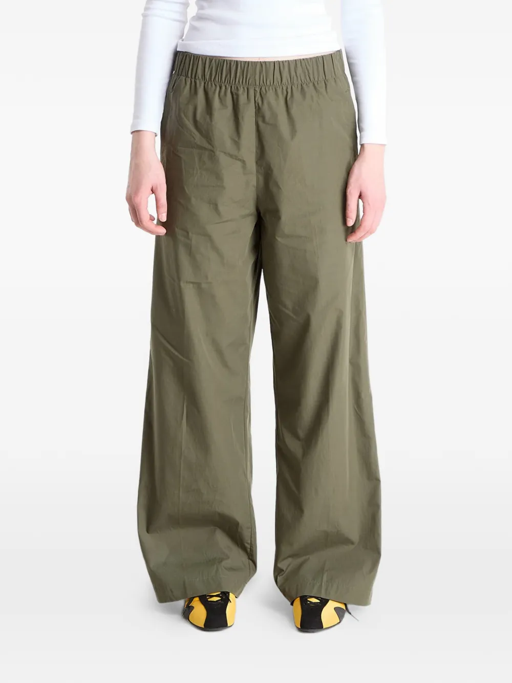 Calvin Klein Poplin Ewaist Pull O elasticated trousers - Verde