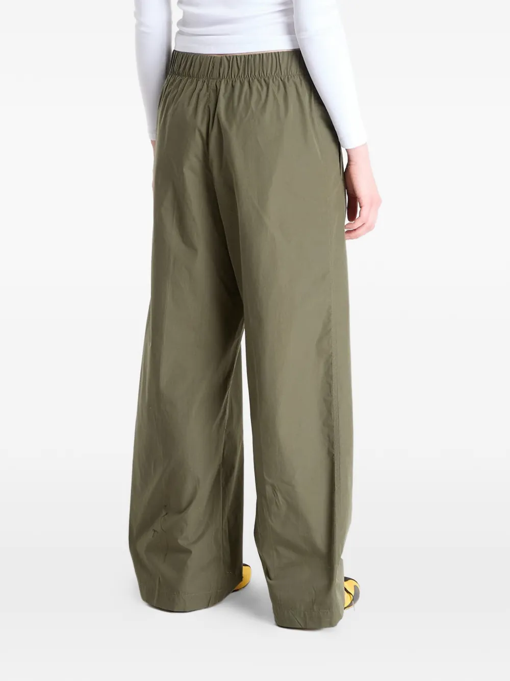 Calvin Klein Popeline Ewaist Pull O elastische broek Groen