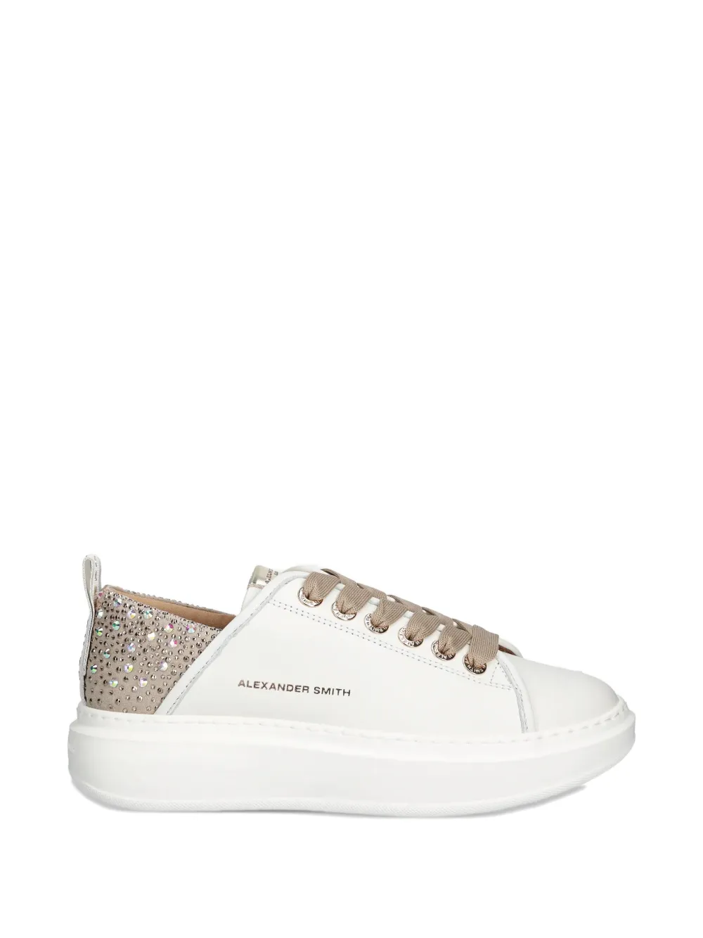 Alexander Smith Wembley Embellished Low-top Sneakers In White